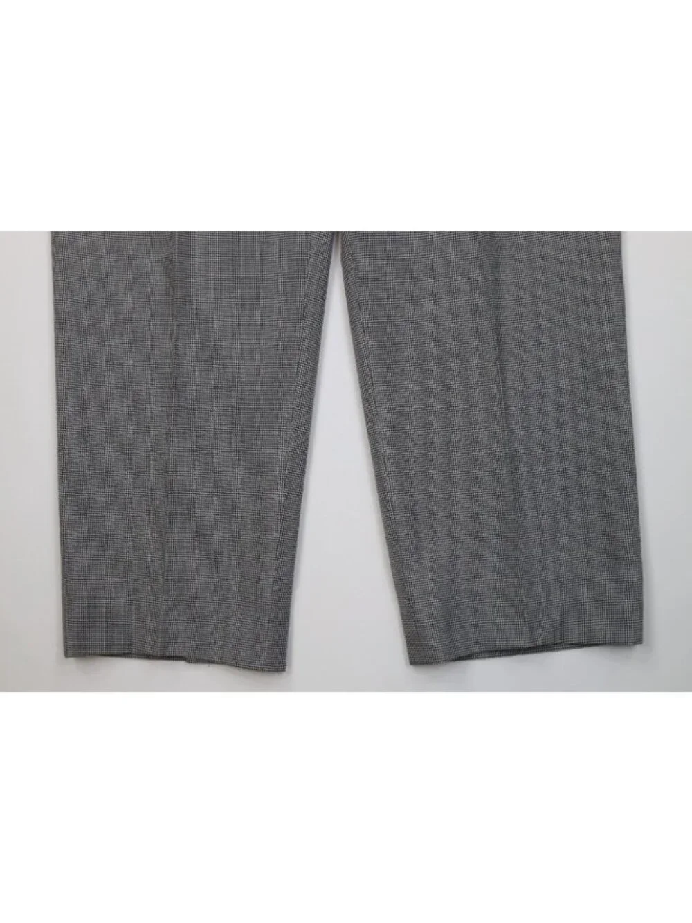 Vtg 90s Mens 46R 2 Piece Wool Blend Houndstooth Double Breasted Suit 40x30 Gray